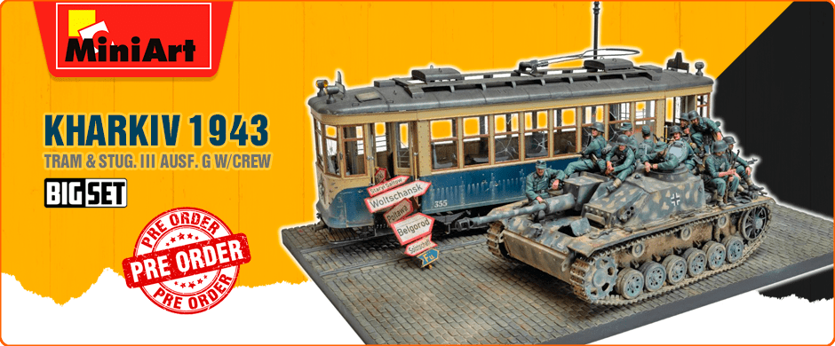 MiniArt 36067 1/35 Kharkiv 1943: Tram & Stug. III Ausf. G with Crew. BIG SET