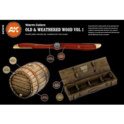 AK Interactive OLD & WEATHERED WOOD VOL1 Acrylic Paint Set 3rd Generation  17mL