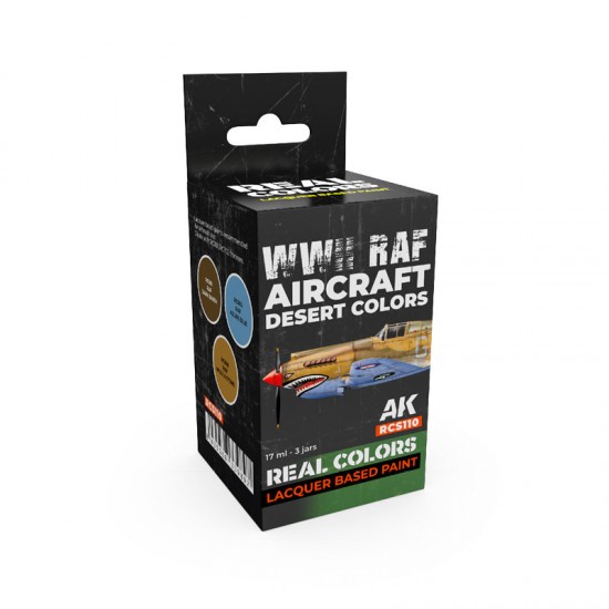 Real Colours Lacquer Based Paints set - WWII RAF Aircraft Desert (3x 17ml)
