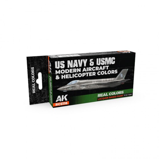 Real Colours Lacquer Based Paints set - USN & USMC Modern Aircraft & Helicopter (6x 17ml)