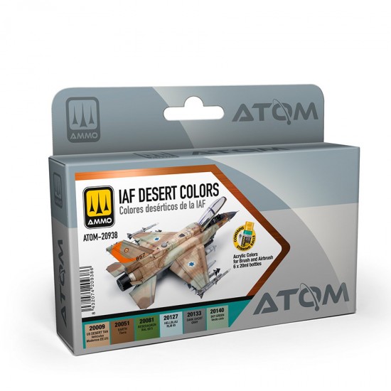 Acrylic Paints set - ATOM #IAF Desert Colours (6 jars, 20ml each)