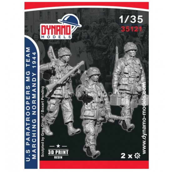 1/35 US Paratrooper MG Team Marching (Normandy 1944)