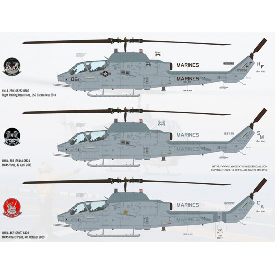 1/48 AH-1W Shots of Whiskey Waterslide Decals