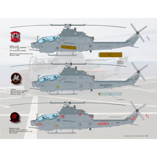 1/48 AH-1Z Marine Skid Kid Zulus Waterslide Decals