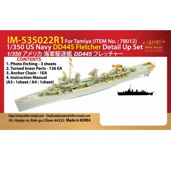 1/350 US Navy DD445 Fletcher Detail-Up Set for Tamiya kit #78012