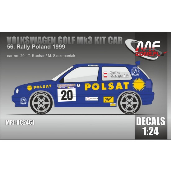 1/24 Volkswagen Golf MK3 Kit Car Kuchar - 56th Rally Poland 1999 Decal