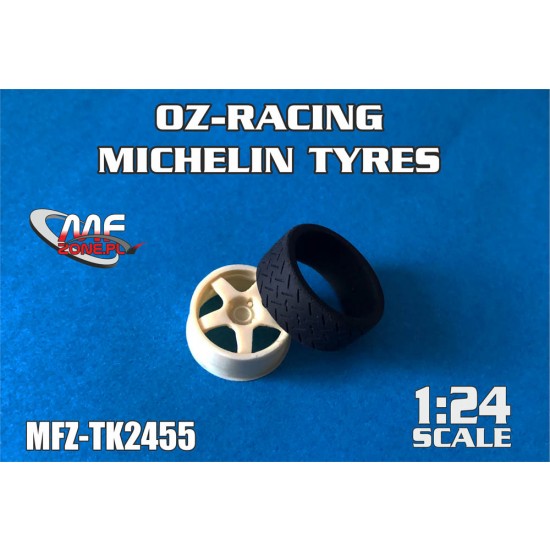 1/24 OZ-Racing Wheels, 18" Michelin Tyres for Hasegawa Ford Focus RS WRC 99-03