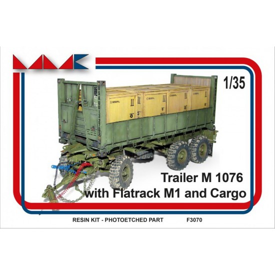 1/35 M1076 Trailer with Flatrack M1 & Four Boxes Cargo (resin)