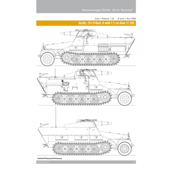 Nuts & Bolts Vol.21 - SdKfz.251/9 Kanonenwagen Stummel (100 pages, photos & drawing)