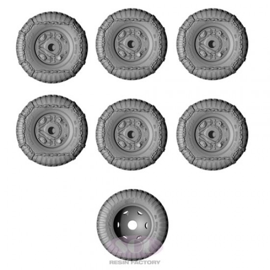 1/35 WWII US Army M8 Combat Wheel Tyres With Chain