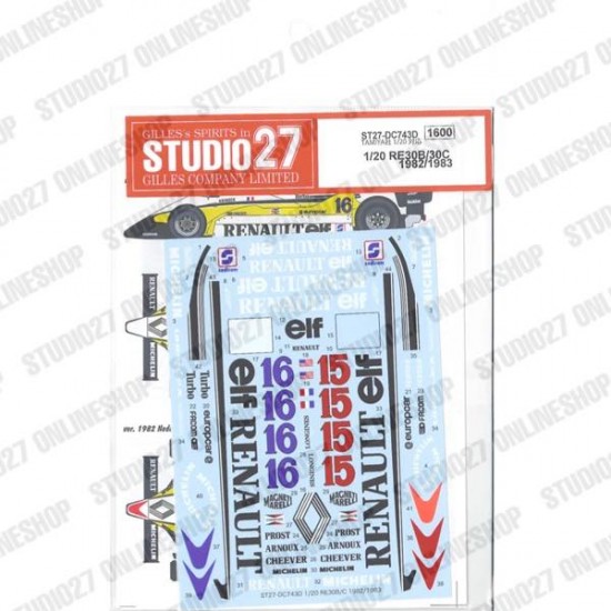 1/20 Renault RE30B/30C 1982/83 Decal for Tamiya kits