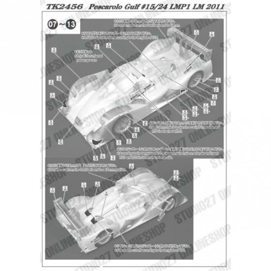 1/24 Pescarolo Gulf #15/24 LMP1 LM 2011 Convesion set for simi-R kits