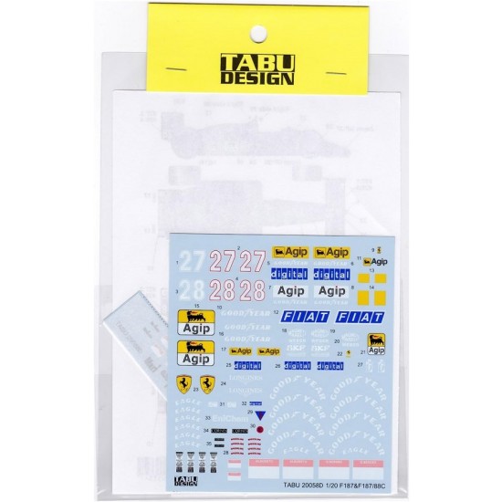 1/20 F187/88C Full Sponsor Decal for Fujimi kits