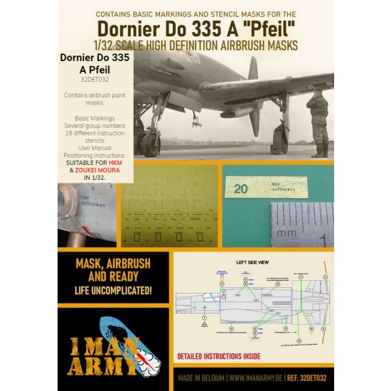 1/32 Dornier Do 335 A Pfeil Airbrush Paint Masking for HK Model/Zoukei-Moura kits