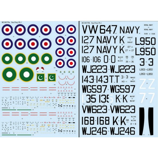 1/48 Hawker Sea Fury Decals Part.1