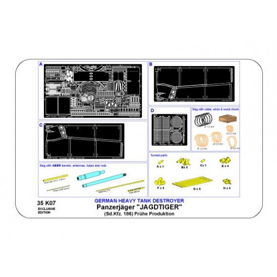 1/35 German Panzerjager Jagdtiger (SdKfz.186) Super Upgrade/Detail set for Tamiya kit