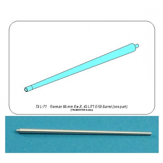 1/72 German 88mm KwK 43 L/71 E-50 Barrel (One Part) for Trumpeter kits