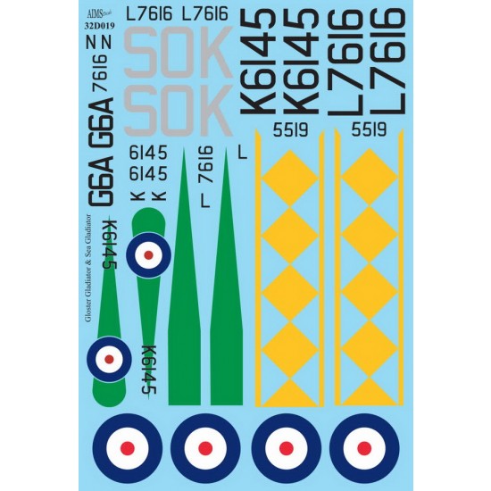 1/32 Gloster Gladiator Mk I and Sea Gladiator Decals