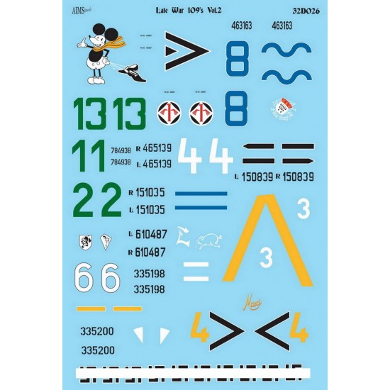 Decals for 1/32 Late War Messerschmitt Bf 109s Vol. 2