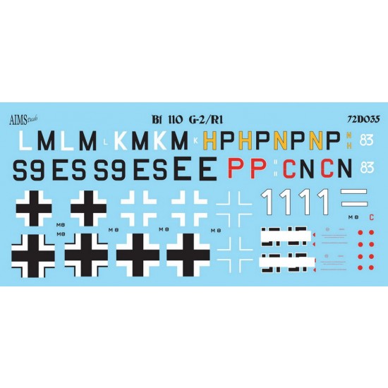 Decals for 1/72 Messerschmitt Bf-11G-2/R