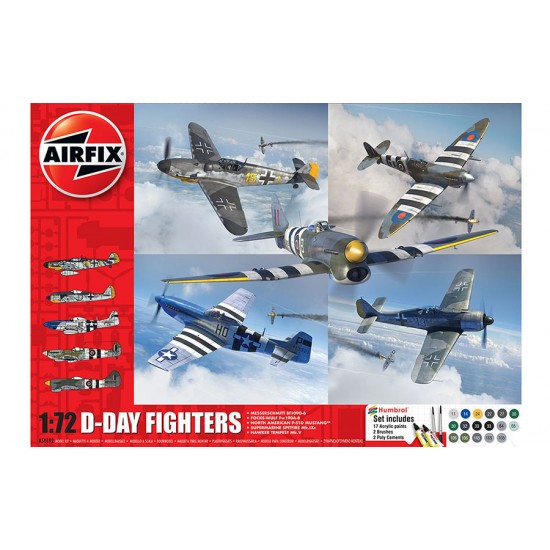 1/72 D-Day Fighters Gift Set (5 kits, acrylic paint, poly cement, brushes)