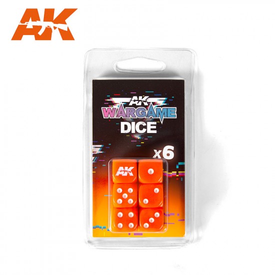 Orange Dices for Wargame (6pcs)