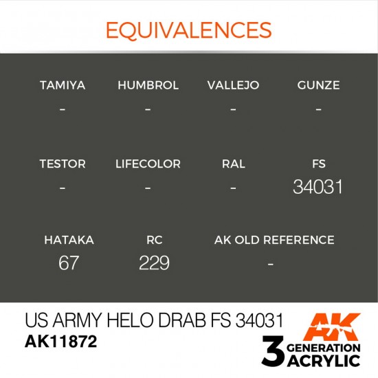 Acrylic Paint 3rd Gen for Aircraft - US Army Helo Drab FS 34031 (17ml)