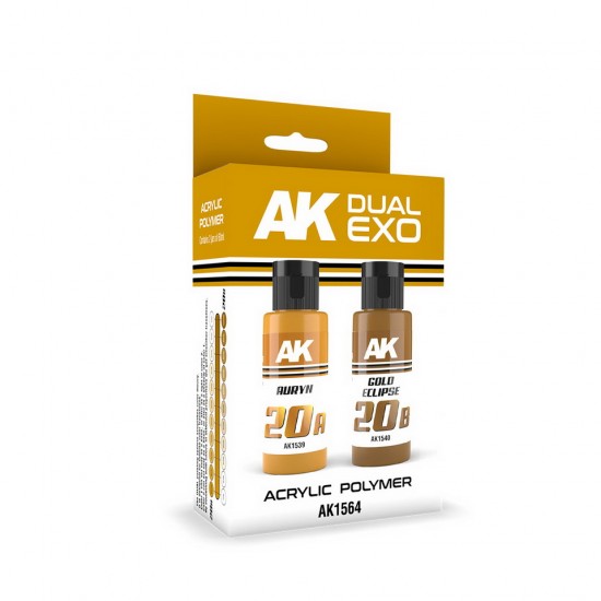 Acrylic Paint Set - Dual Exo #Auryn & Gold Eclipse (2x 60ml) for Gunpla/Sci-Fi