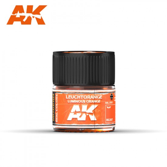 Real Colours Aircraft Acrylic Lacquer Paint - Leuchtorange-Luminous Orange RAL 2005 (10ml)