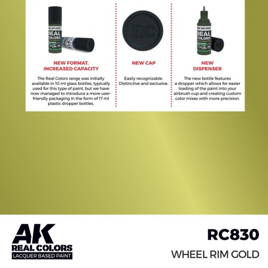 Real Colours Lacquer Based Paint - Civil #Wheel Rim Gold (17ml)