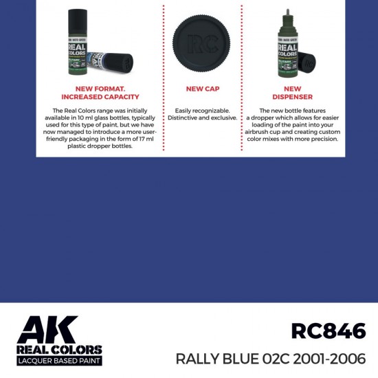 Real Colours Lacquer Based Paint - Civil #Rally Blue 02C 2001-2006 (17ml)