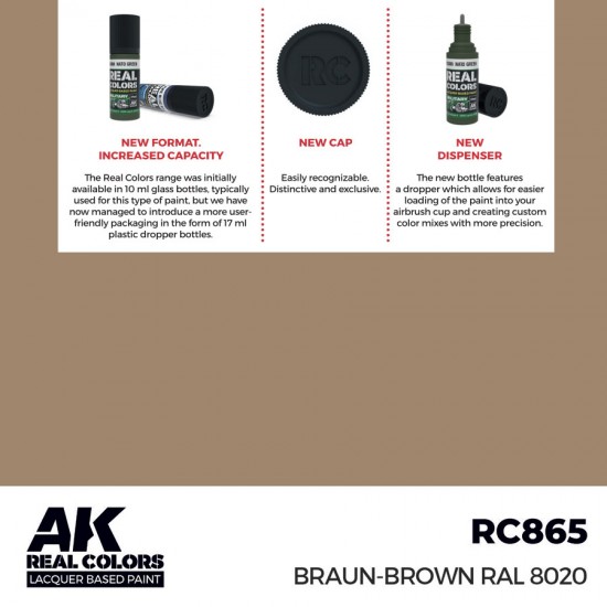 Real Colours Lacquer Based Paint - Military #Braun-Brown RAL 8020 (17ml)