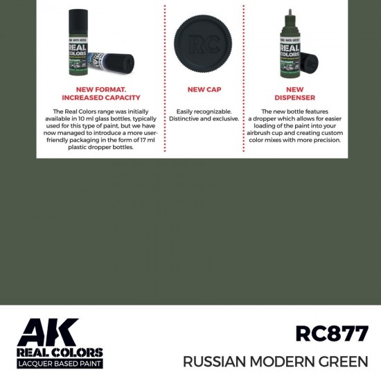 Real Colours Lacquer Based Paint - Military #Russian Modern Green (17ml)