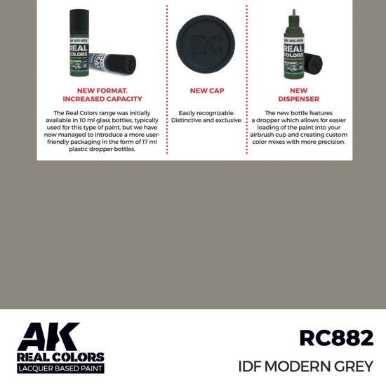 Real Colours Lacquer Based Paint - Military #IDF Modern Grey (17ml)