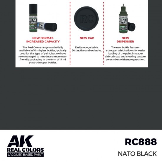 Real Colours Lacquer Based Paint - Military #NATO Black (17ml)