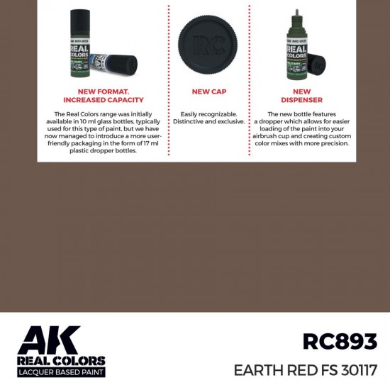 Real Colours Lacquer Based Paint - Military #Earth Red FS 30117 (17ml)