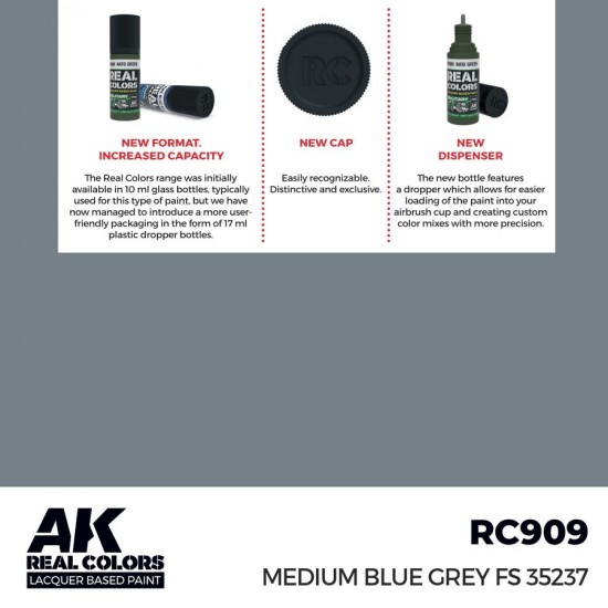 Real Colours Lacquer Based Paint - Military #Medium Blue Grey FS 35237 (17ml)