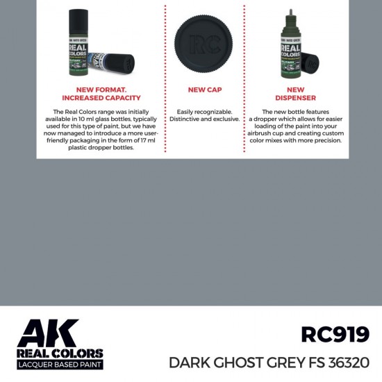 Real Colours Lacquer Based Paint - Military #Dark Ghost Grey FS 36320 (17ml)