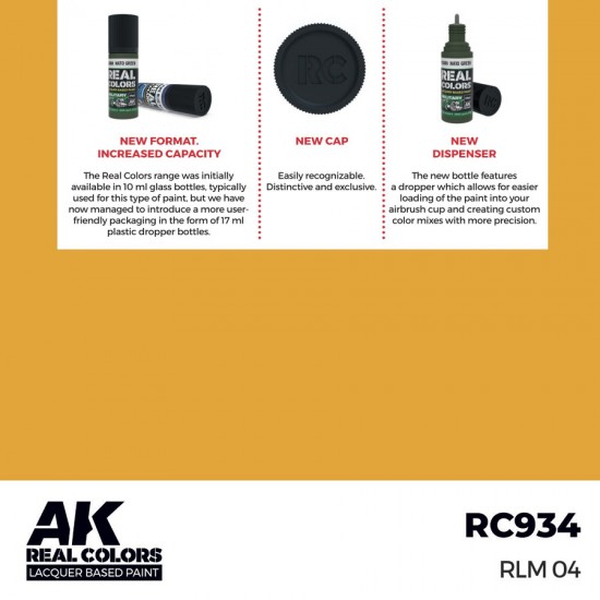 Real Colours Lacquer Based Paint - Military #RLM 04 (17ml)