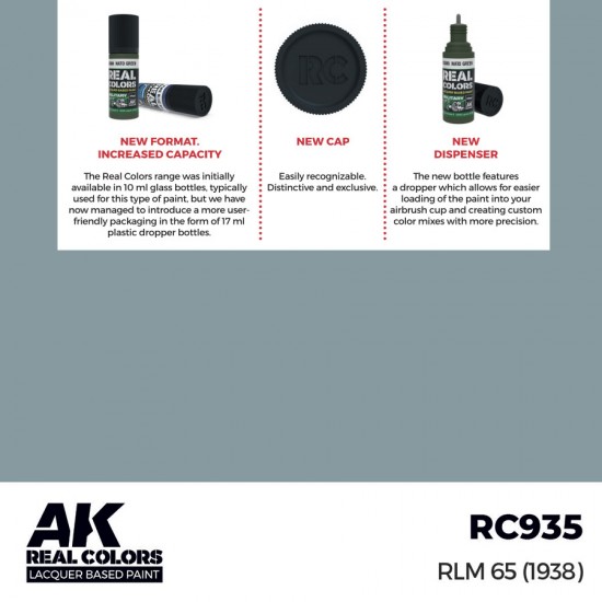 Real Colours Lacquer Based Paint - Military #RLM 65 (1938) (17ml)