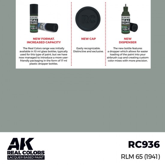 Real Colours Lacquer Based Paint - Military #RLM 65 (1941) (17ml)