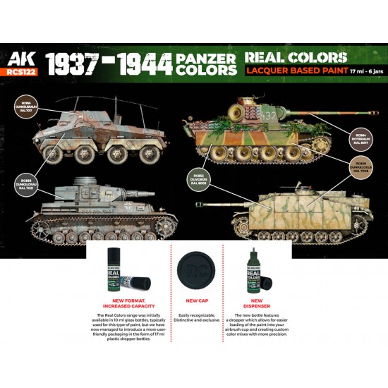 Real Colours Lacquer Based Paints set - 1937-1944 Panzer (6x 17ml)