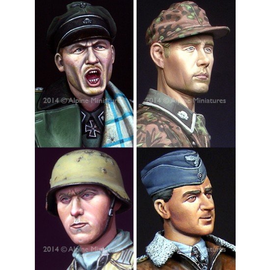 1/16 German Head Set #6 (4 heads)