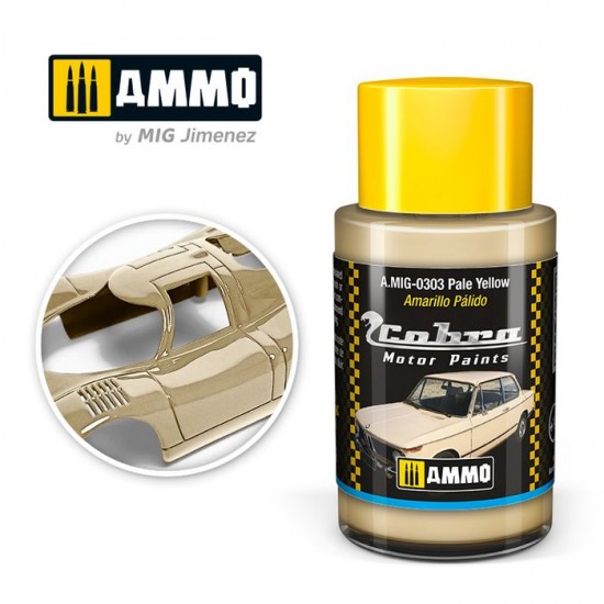 Cobra Motor Acrylic Paint - Pale Yellow (30ml) for BMW 2002, Citroen 2 CV