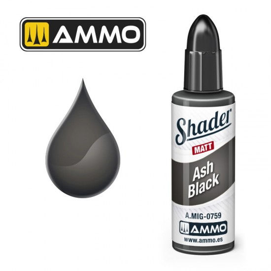 Matt Shader - Acrylic Based Paint #Ash Black (10ml jar)