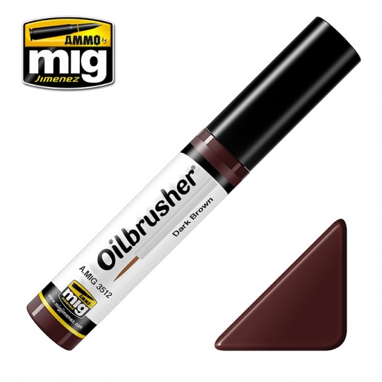 Oilbrusher - Dark Brown (Oil paint with fine brush applicator)