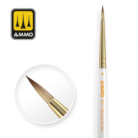 AMMO MIG Collection Brush (conical dia. 2, Marta Kolinsky hair)