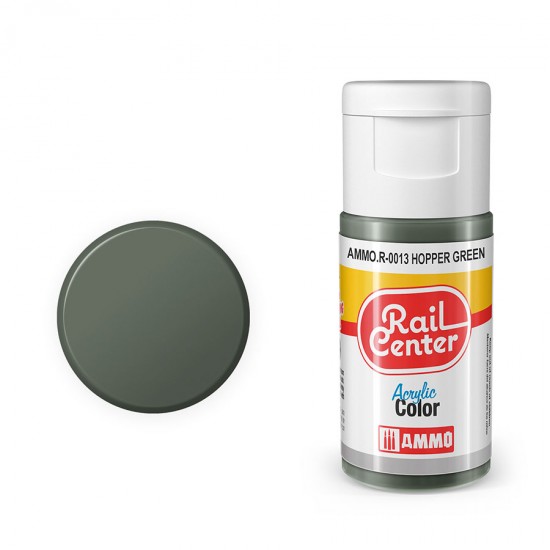 Acrylic Paint for Railway - Rail Center #Hopper Green (15ml jar)