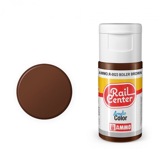 Acrylic Paint for Railway - Rail Center #Boiler Brown (15ml jar)