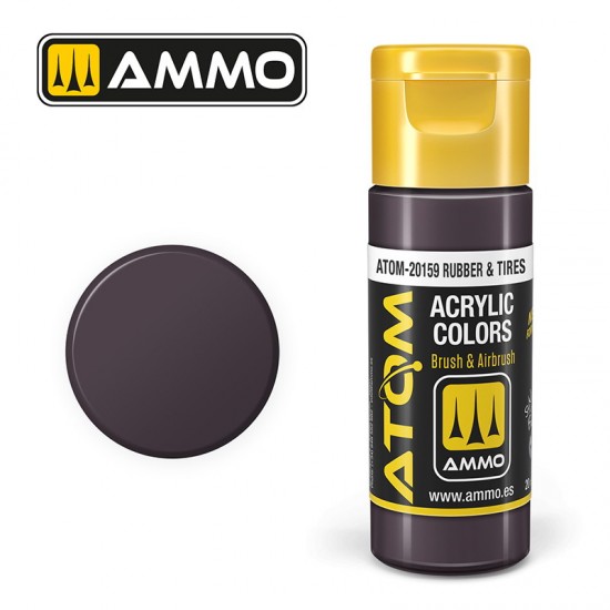 Acrylic Paint - ATOM Colour #Rubber & Tires (20ml jar)